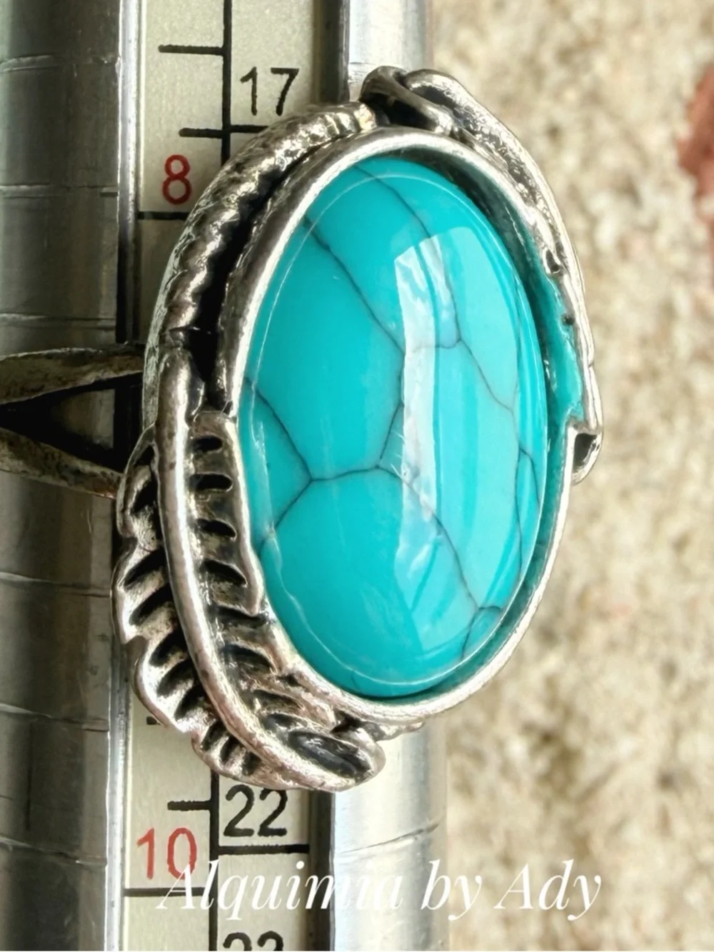 MONUMENTAL Bright Turquoise Oval Silver Ring